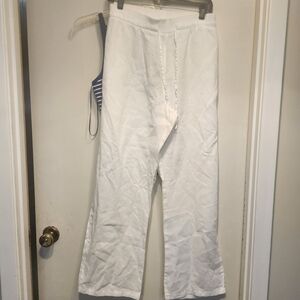 Ellen Tracy White Linen Pants